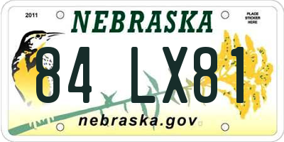 NE license plate 84LX81