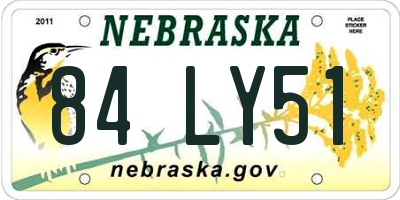 NE license plate 84LY51
