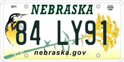 NE license plate 84LY91
