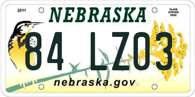 NE license plate 84LZ03