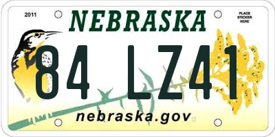 NE license plate 84LZ41