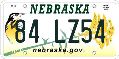 NE license plate 84LZ54