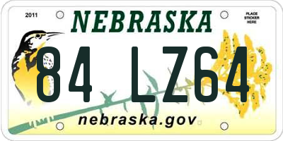 NE license plate 84LZ64