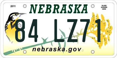 NE license plate 84LZ71