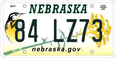 NE license plate 84LZ73