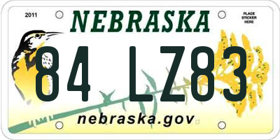 NE license plate 84LZ83