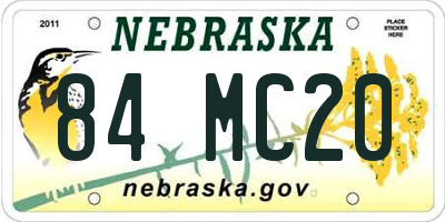 NE license plate 84MC20