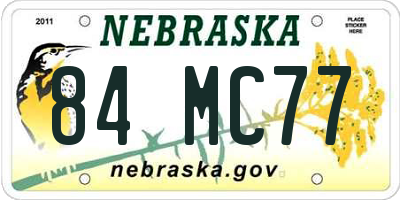 NE license plate 84MC77