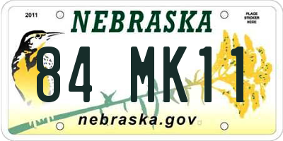 NE license plate 84MK11