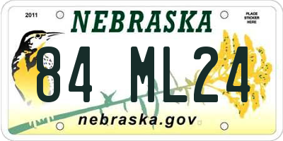 NE license plate 84ML24