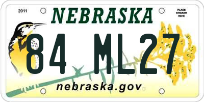 NE license plate 84ML27