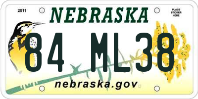 NE license plate 84ML38