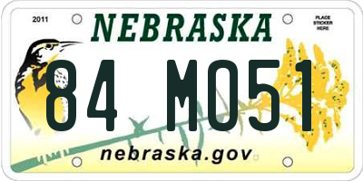 NE license plate 84MO51