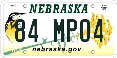 NE license plate 84MP04