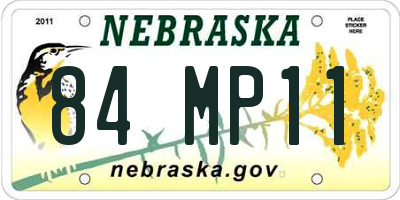 NE license plate 84MP11