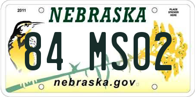 NE license plate 84MS02