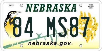 NE license plate 84MS87
