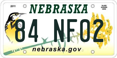 NE license plate 84NF02