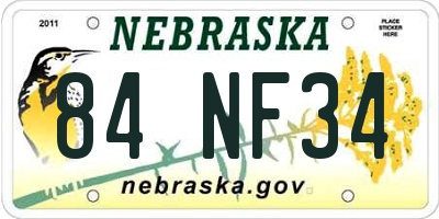 NE license plate 84NF34