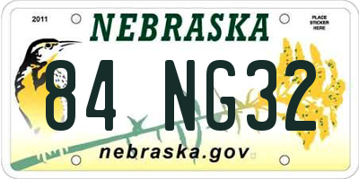 NE license plate 84NG32