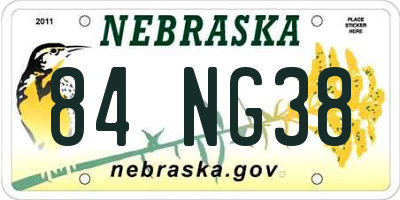 NE license plate 84NG38