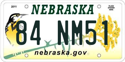 NE license plate 84NM51