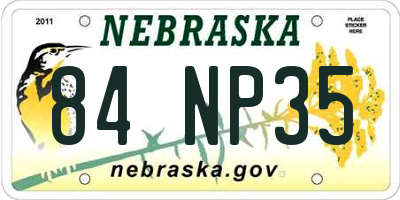 NE license plate 84NP35