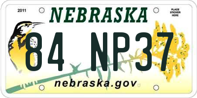 NE license plate 84NP37