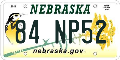 NE license plate 84NP52