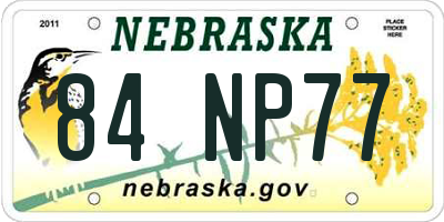 NE license plate 84NP77