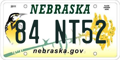 NE license plate 84NT52