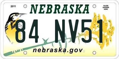 NE license plate 84NV51