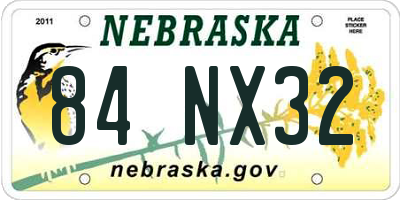 NE license plate 84NX32