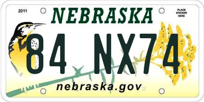 NE license plate 84NX74