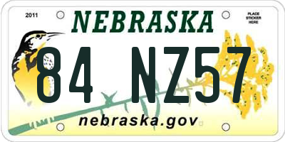 NE license plate 84NZ57
