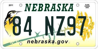 NE license plate 84NZ97