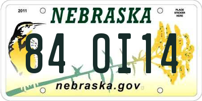 NE license plate 84OI14