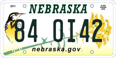 NE license plate 84OI42