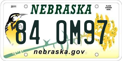 NE license plate 84OM97