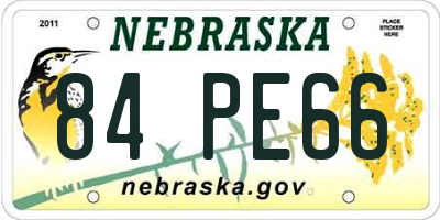 NE license plate 84PE66