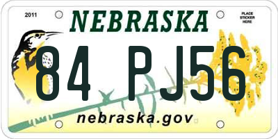 NE license plate 84PJ56