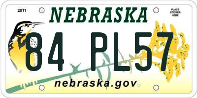 NE license plate 84PL57