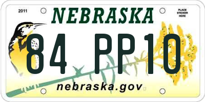 NE license plate 84PP10