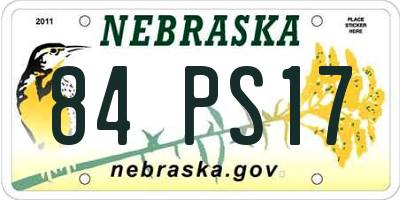 NE license plate 84PS17