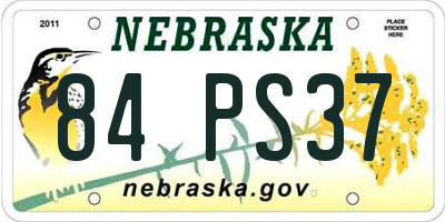 NE license plate 84PS37