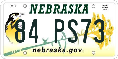 NE license plate 84PS73