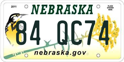 NE license plate 84QC74