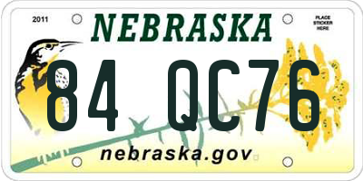 NE license plate 84QC76