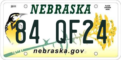NE license plate 84QF24