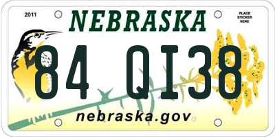 NE license plate 84QI38